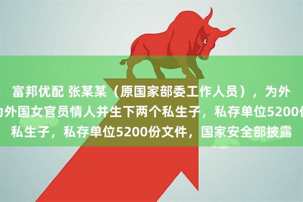 富邦优配 张某某（原国家部委工作人员），为外国政府充当间谍，成为外国女官员情人并生下两个私生子，私存单位5200份文件，国家安全部披露